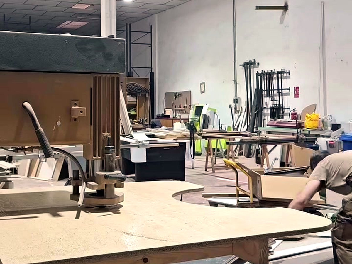 Vista del taller de carpintería en Madrid